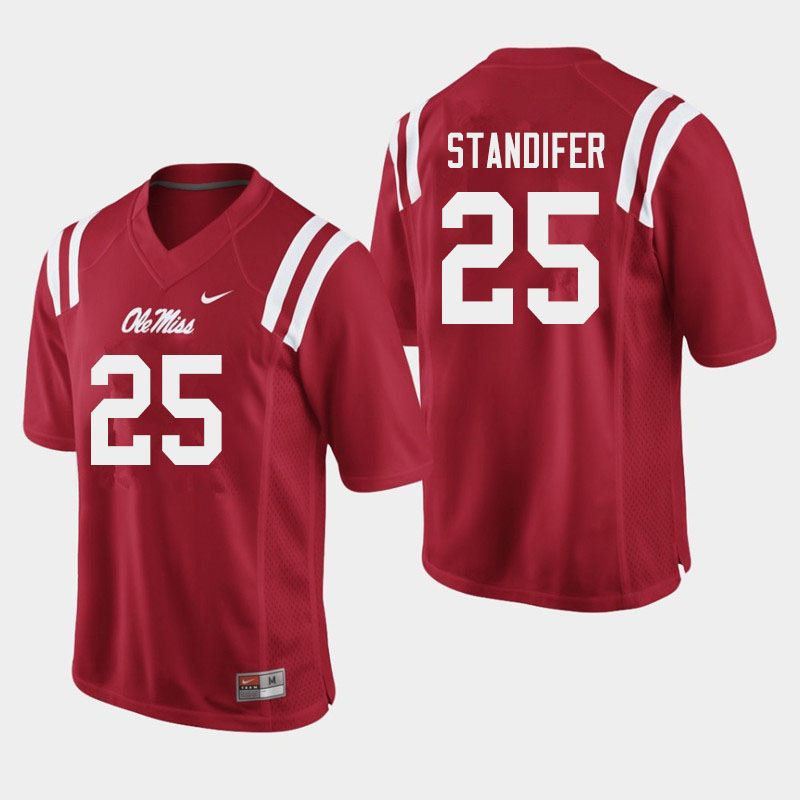 Tavario Standifer Ole Miss Rebels NCAA Men's Red #25 Stitched Limited College Football Jersey QAS2458EY